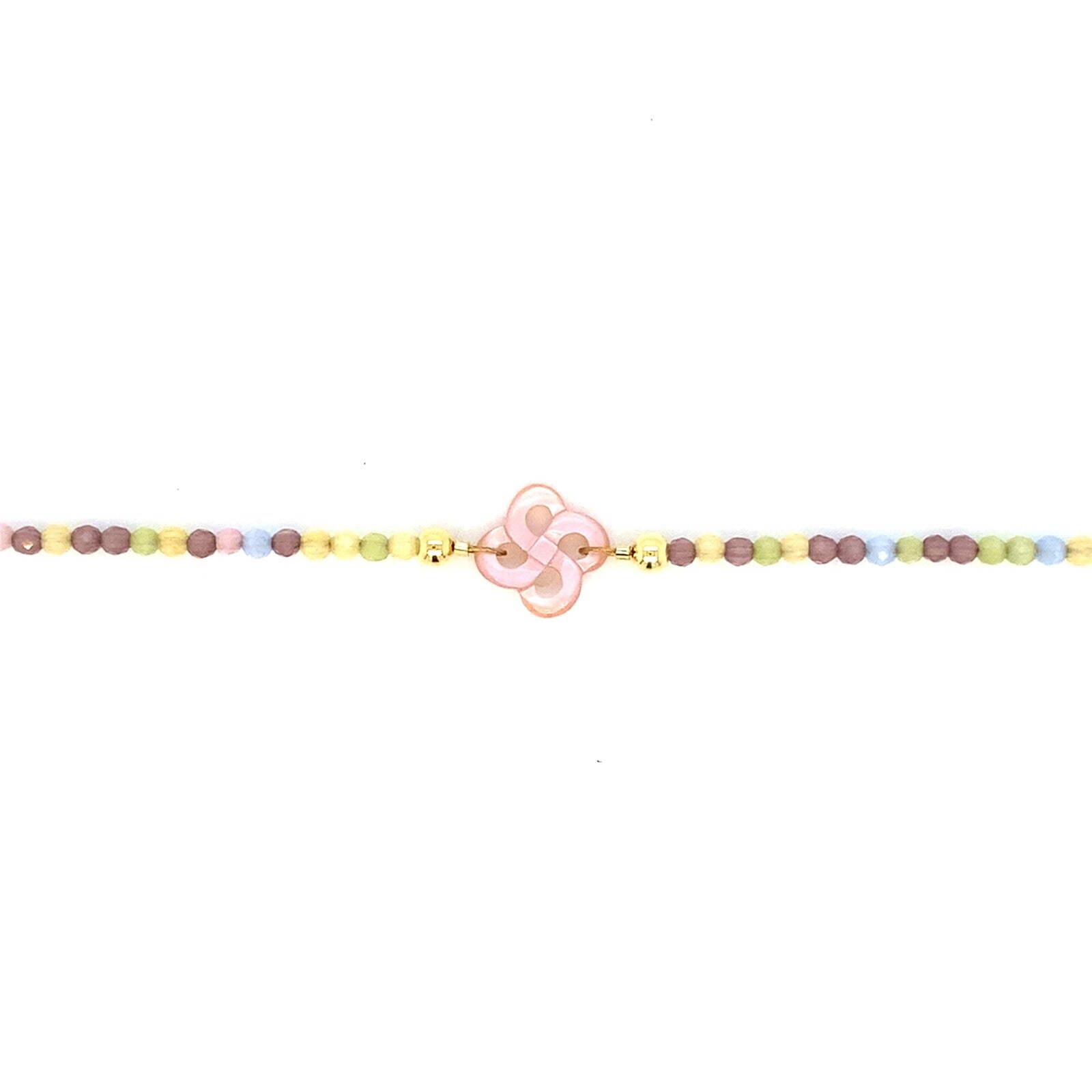 Bracelet Ilargia Argent Lauburu Ttiki Nacre Rose Perles quartz coloré