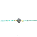 Bracelet Ilargia Argent Plaqué Or jaune Lauburu Ttiki Nacre grise Perles Turquoises