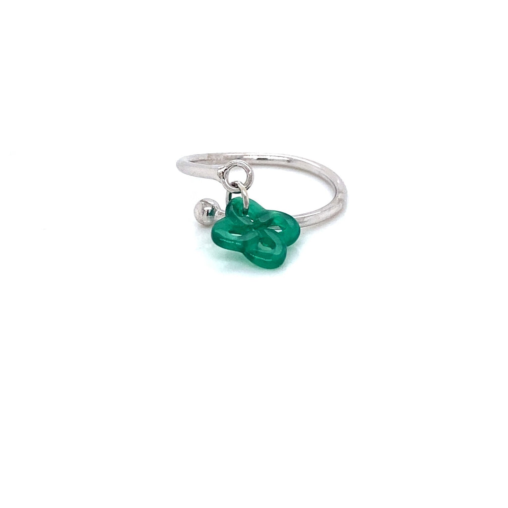 Bague Argent et Agate Verte Réglable