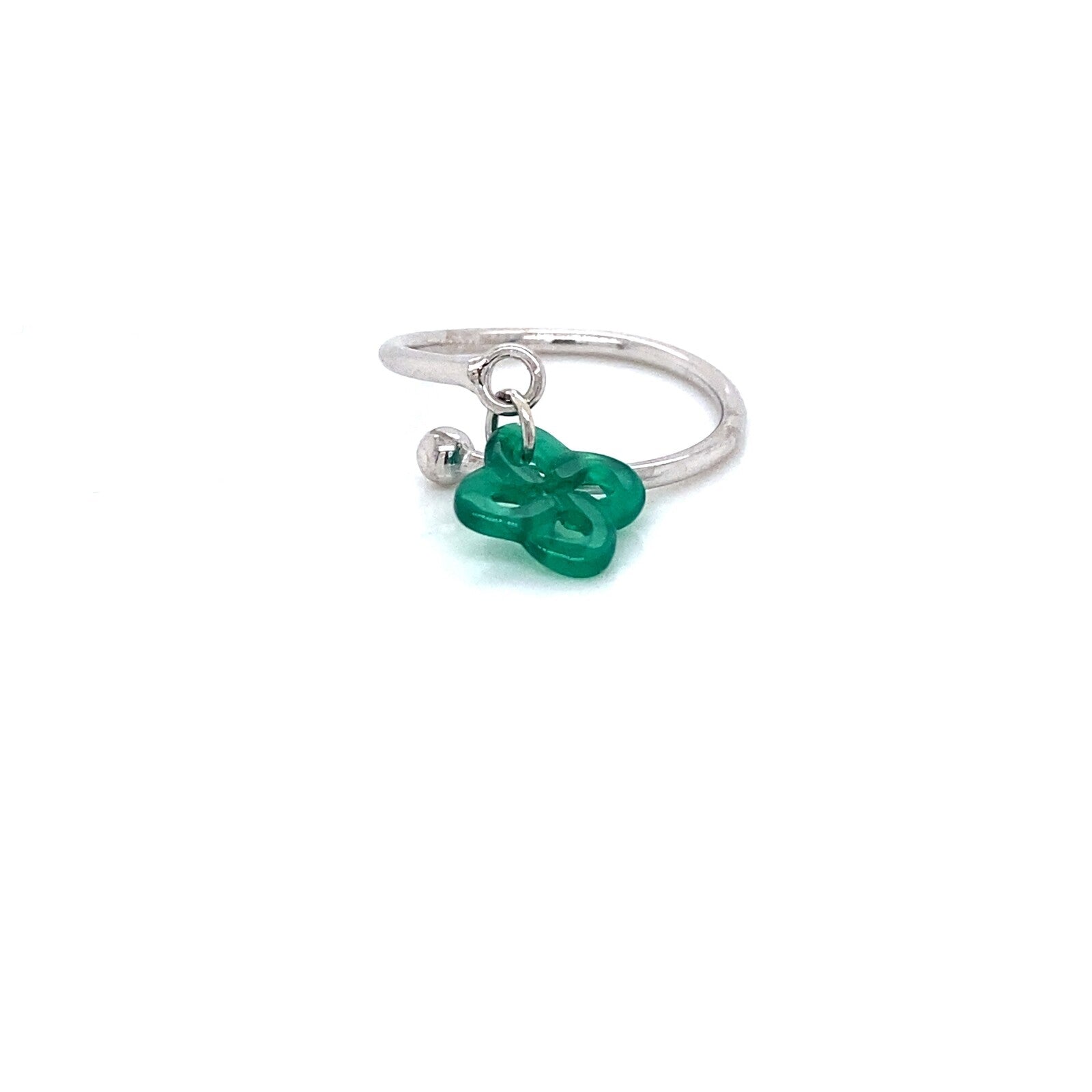Bague Argent et Agate Verte Réglable