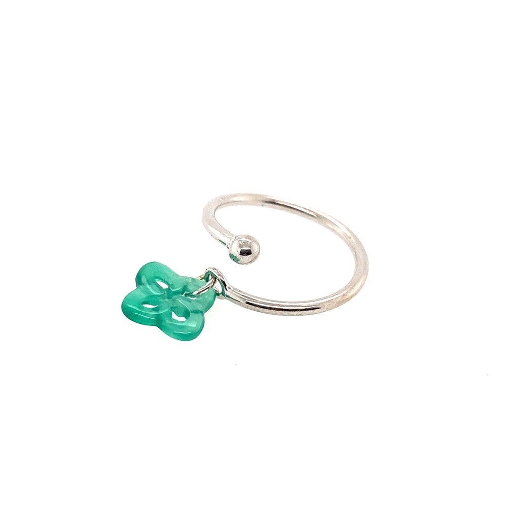 Bague Argent et Agate Verte Réglable