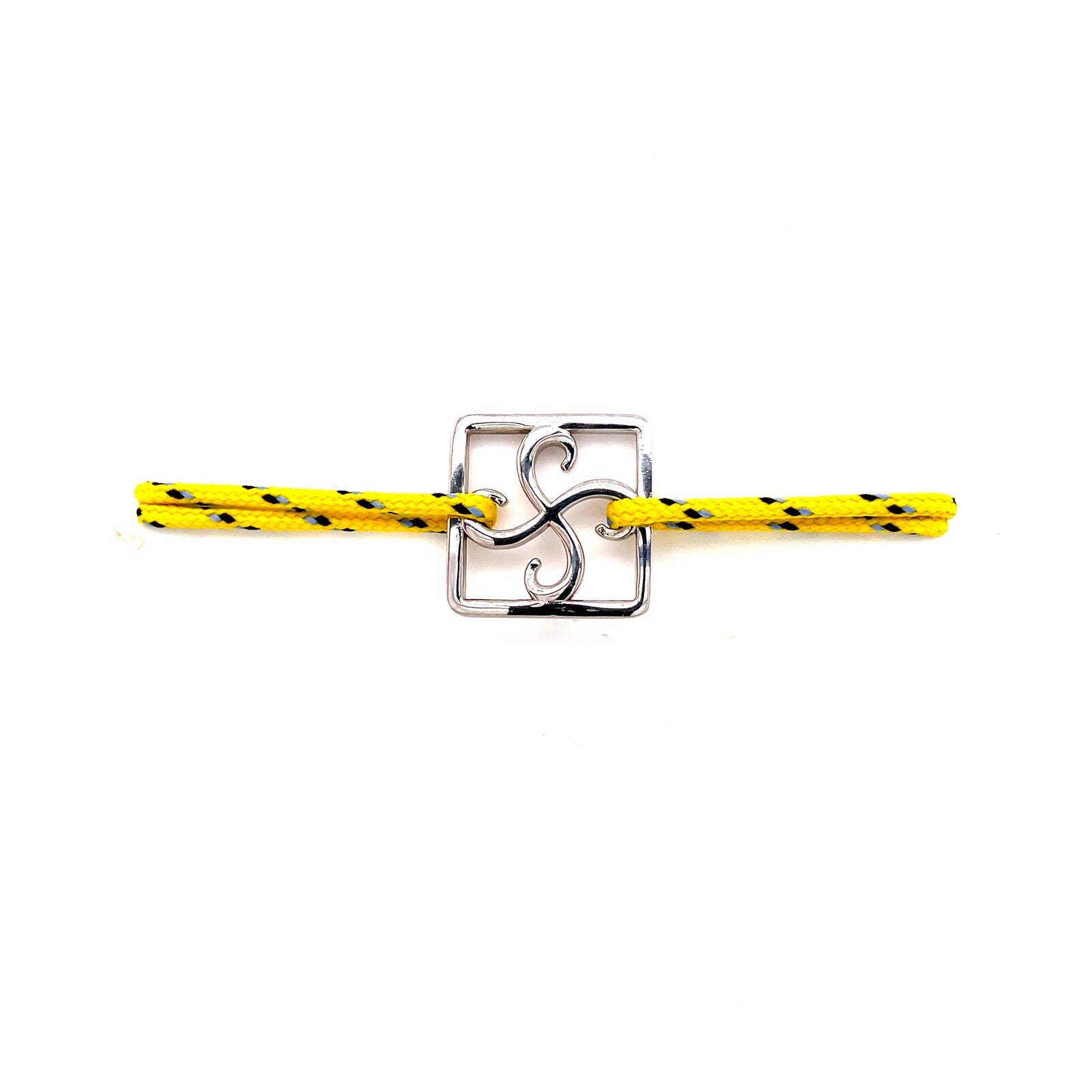 Bracelet  Lauburu Carré Argent sur Cordon Marin