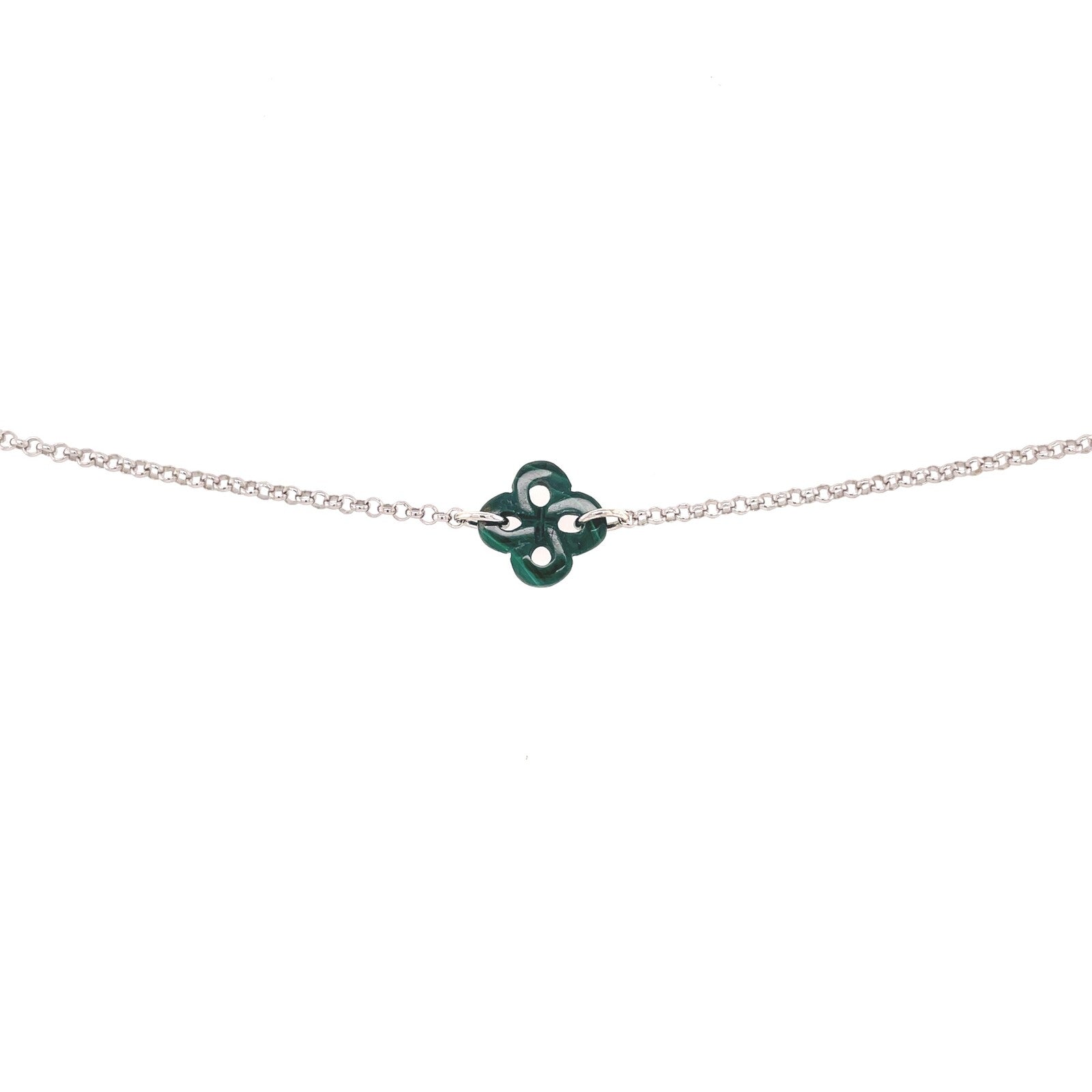 Bracelet Ilargia Argent Lauburu Ttiki Malachite