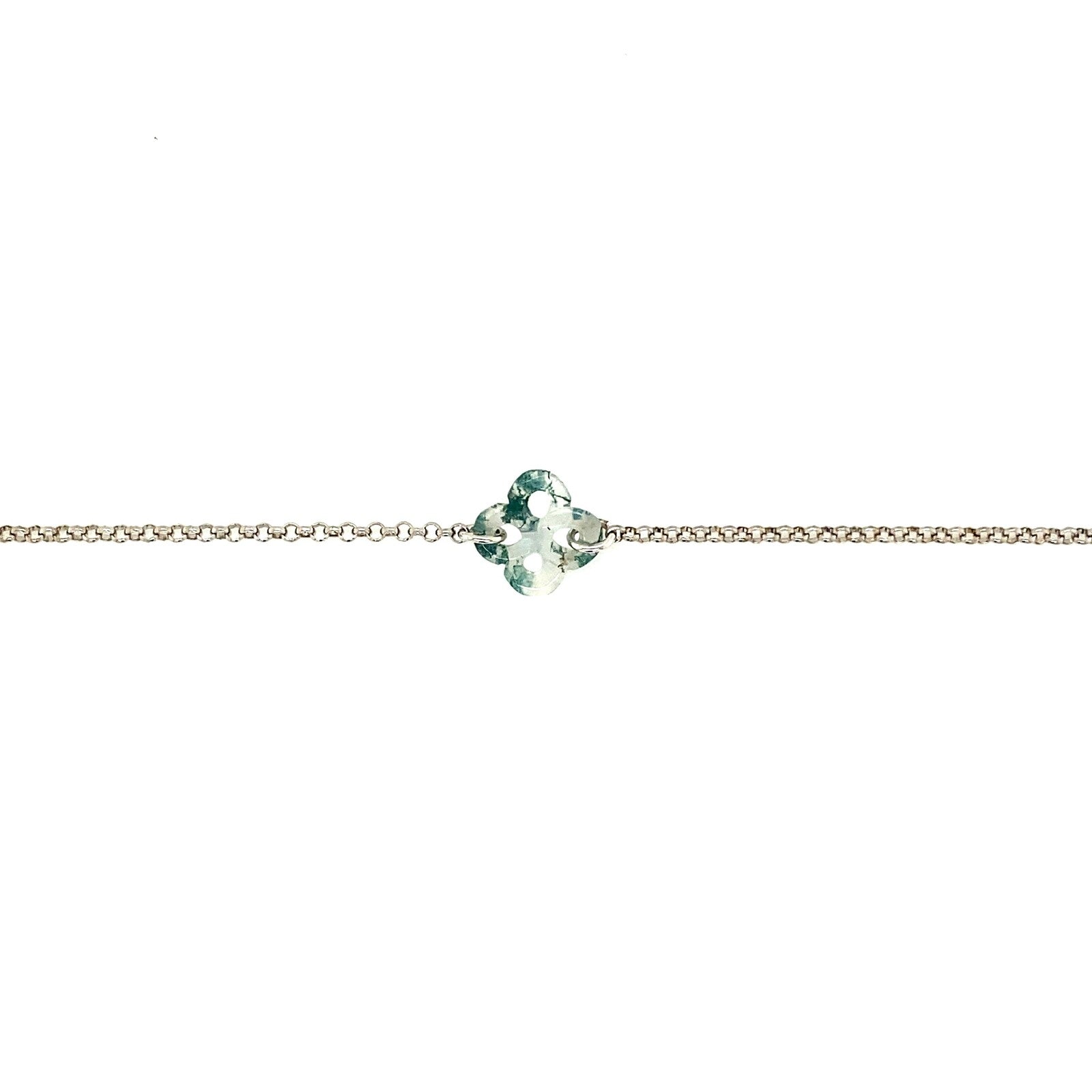 Bracelet Ilargia Argent Lauburu Ttiki Agate mousse