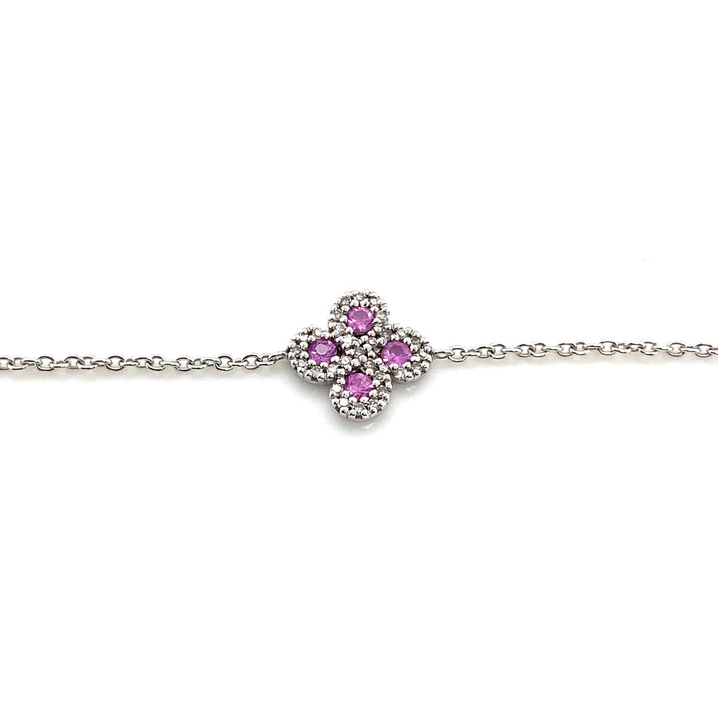 Bracelet Argia Txiki Diamants et Saphirs Roses Or Blanc