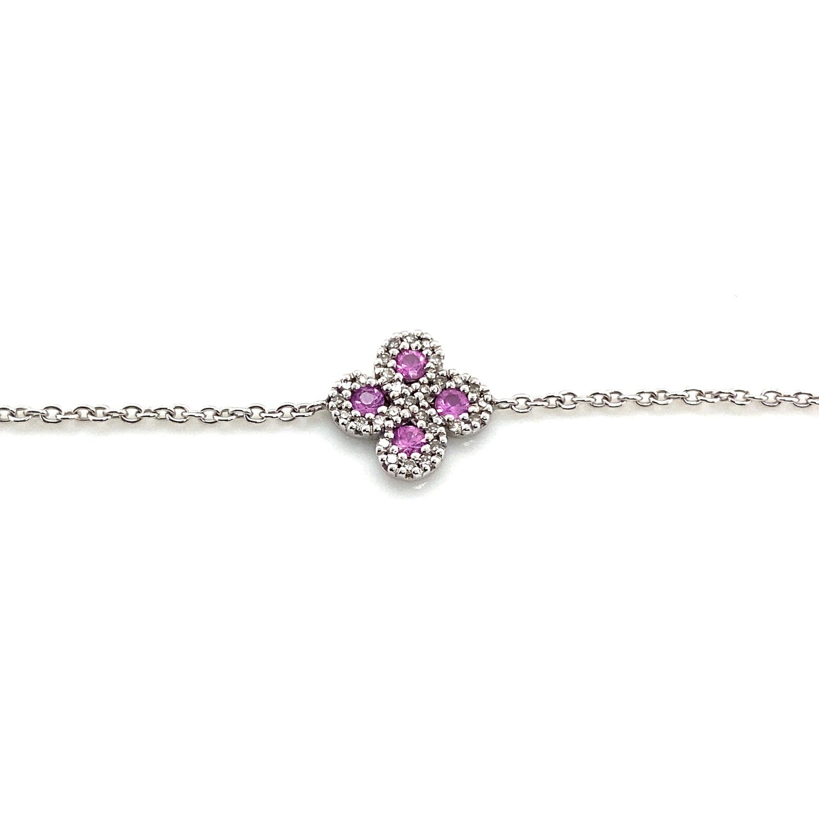 Bracelet Argia Txiki Diamants et Saphirs Roses Or Blanc