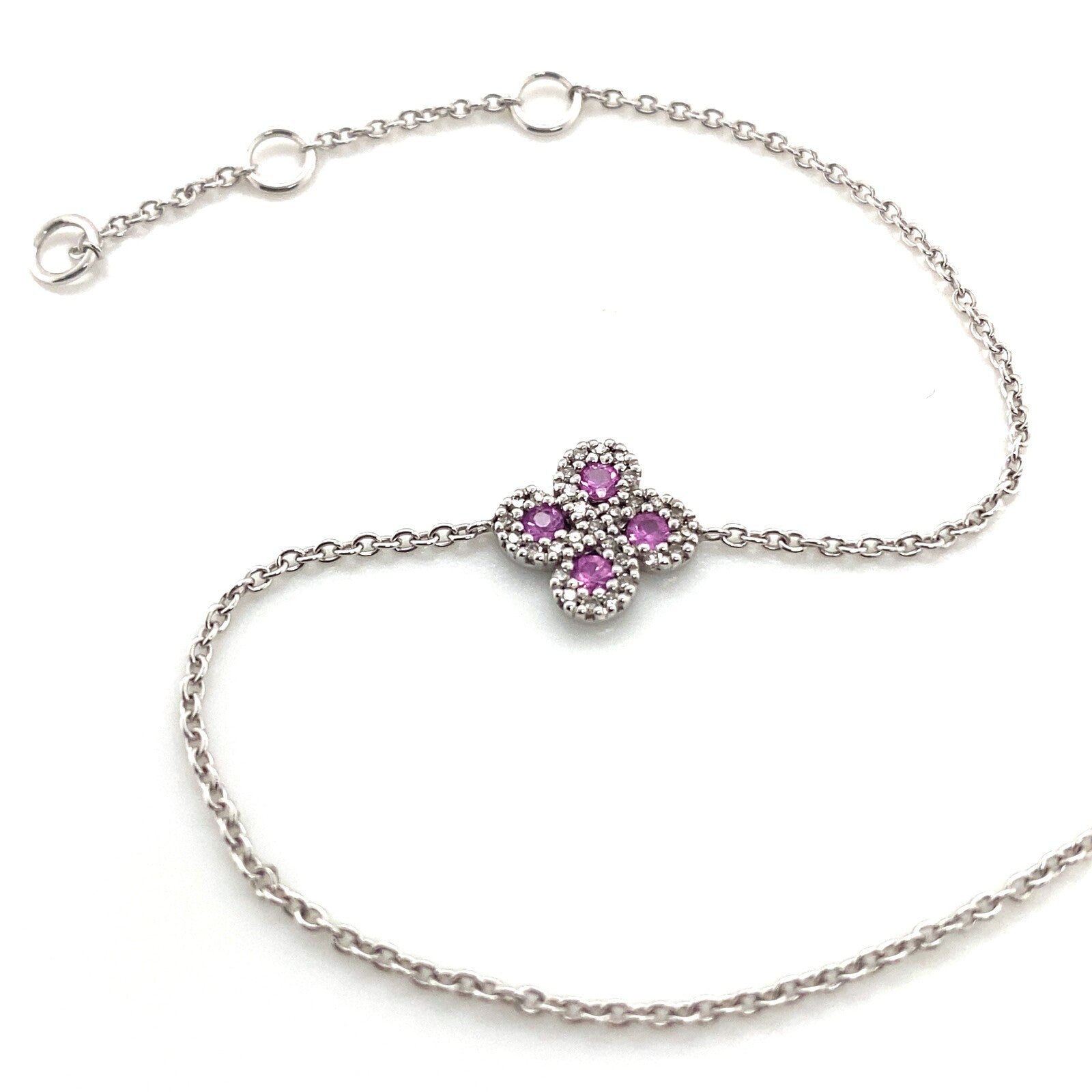 Bracelet Argia Txiki Diamants et Saphirs Roses Or Blanc