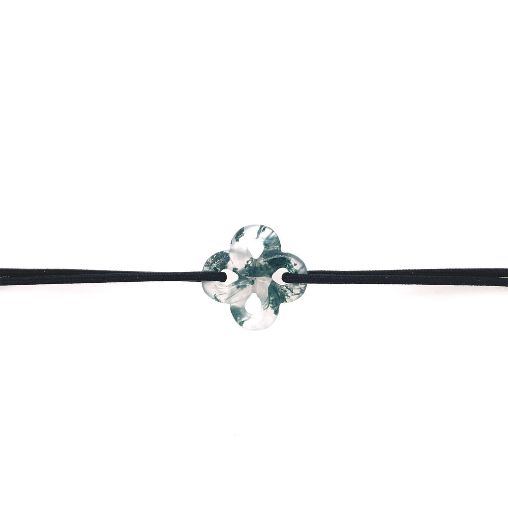 Bracelet Ilargia Homme Lauburu Agate mousse sur Cordon
