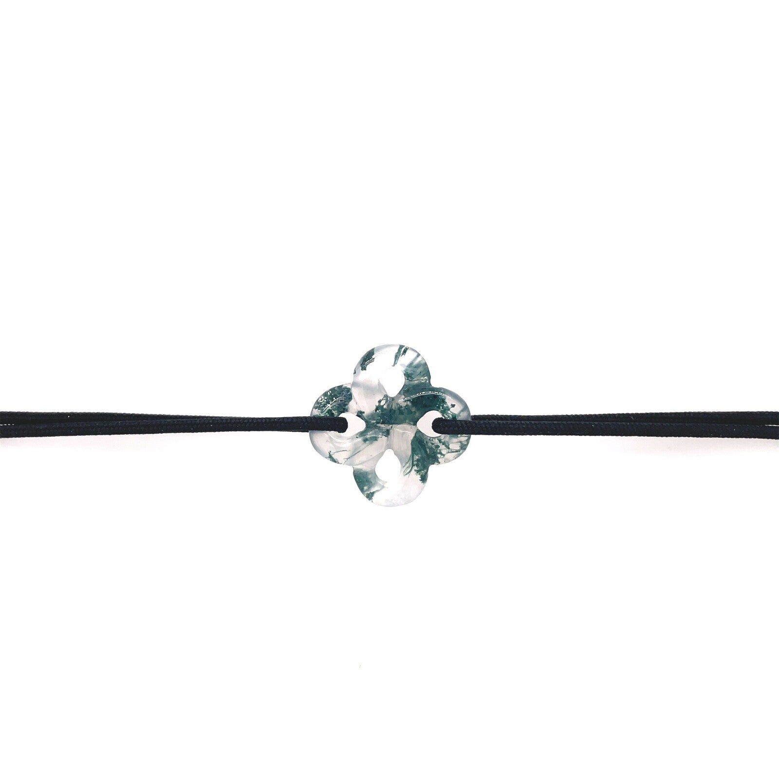 Bracelet Ilargia Homme Lauburu Agate mousse sur Cordon