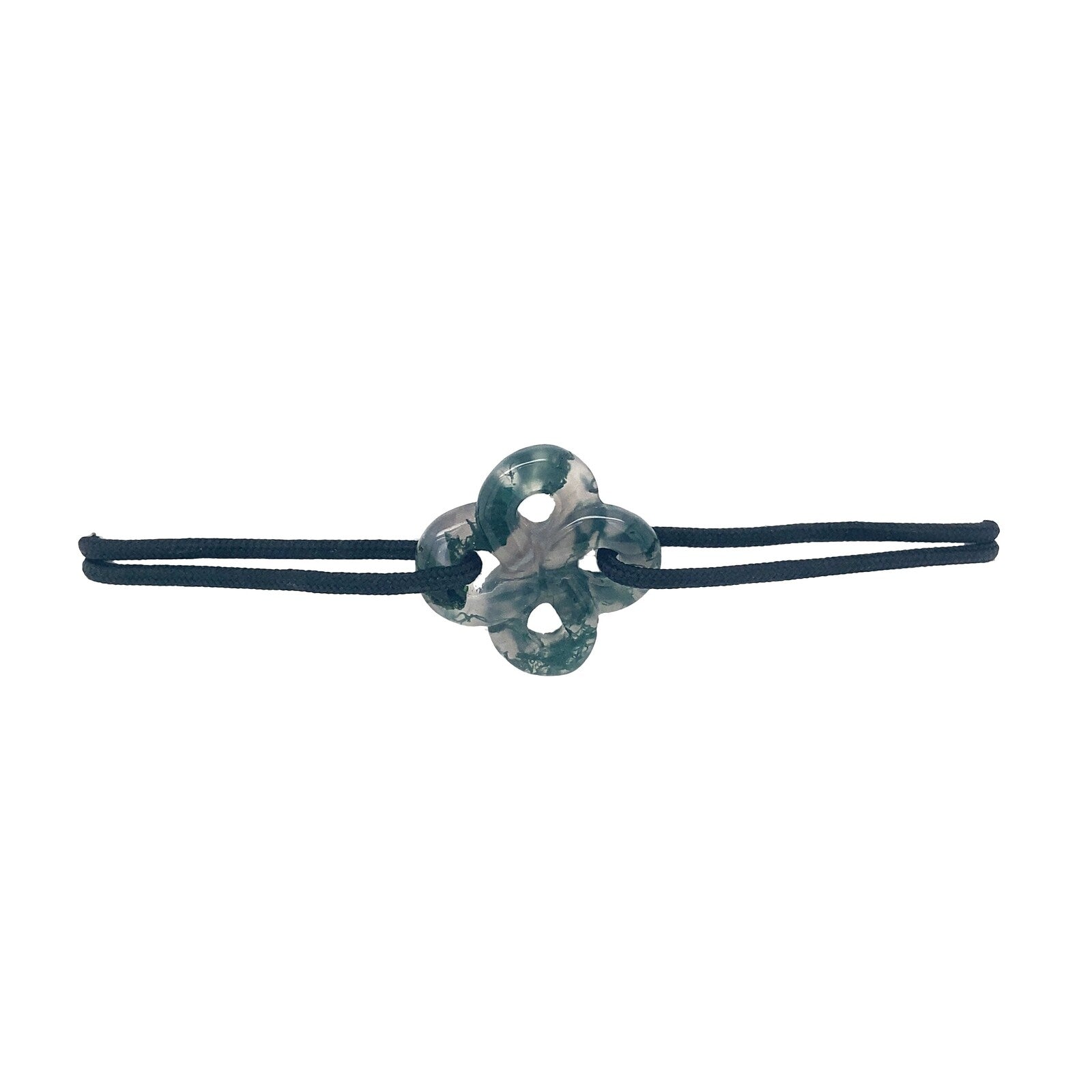 Bracelet Ilargia Homme Lauburu Agate mousse sur Cordon