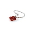 Bague Argent et Corail Réglable