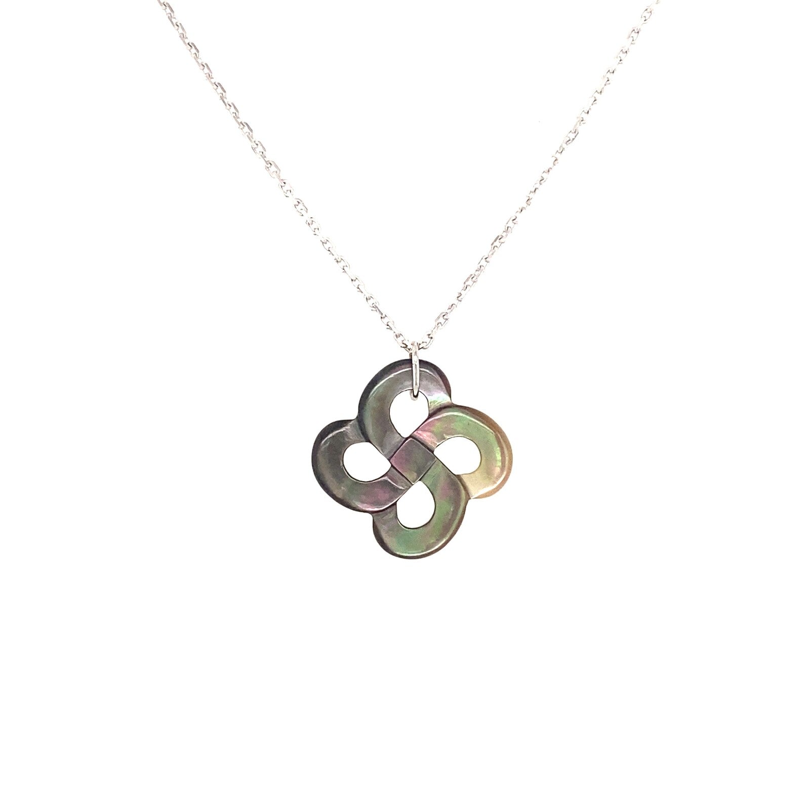 Collier Ilargia Grande Lauburu Nacre Grise