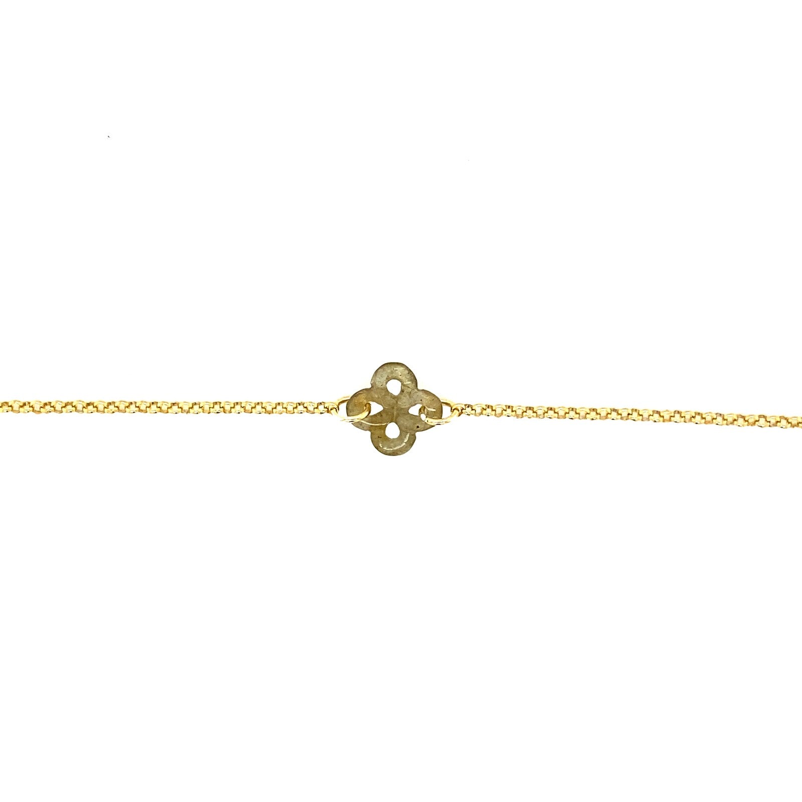 Bracelet Ilargia Argent Plaqué Or Jaune Lauburu Ttiki en Labradorite