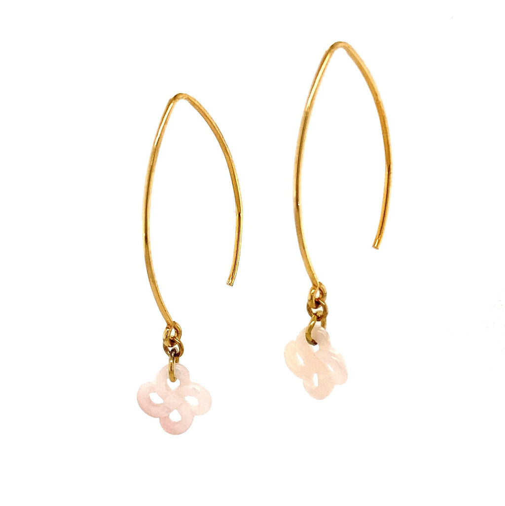 Ilargia Ttiki Ark Plaqué Or Jaune Lauburu Nacre Rose