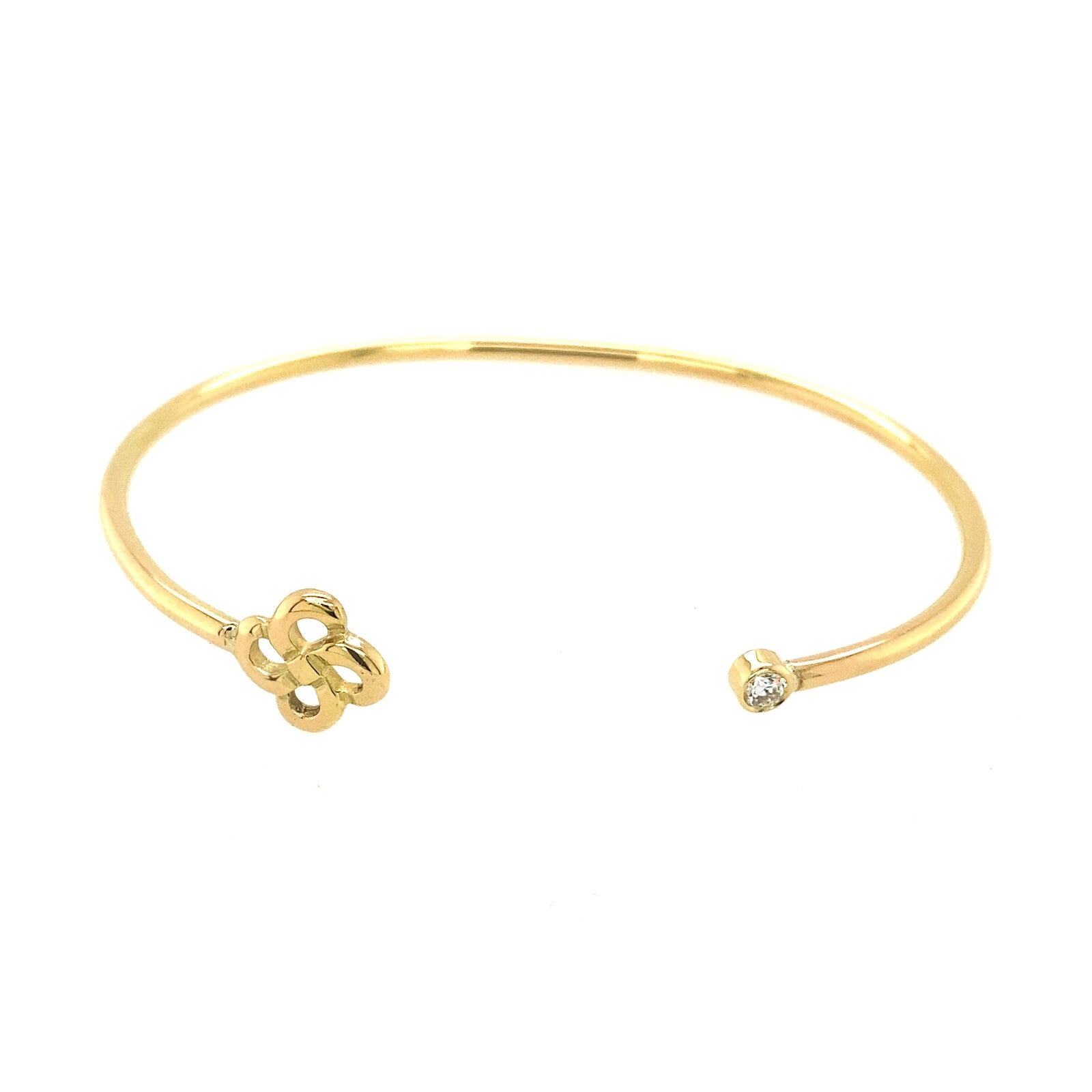 Bracelet Jonc Luma Diamant en Or Jaune Toi et Moi