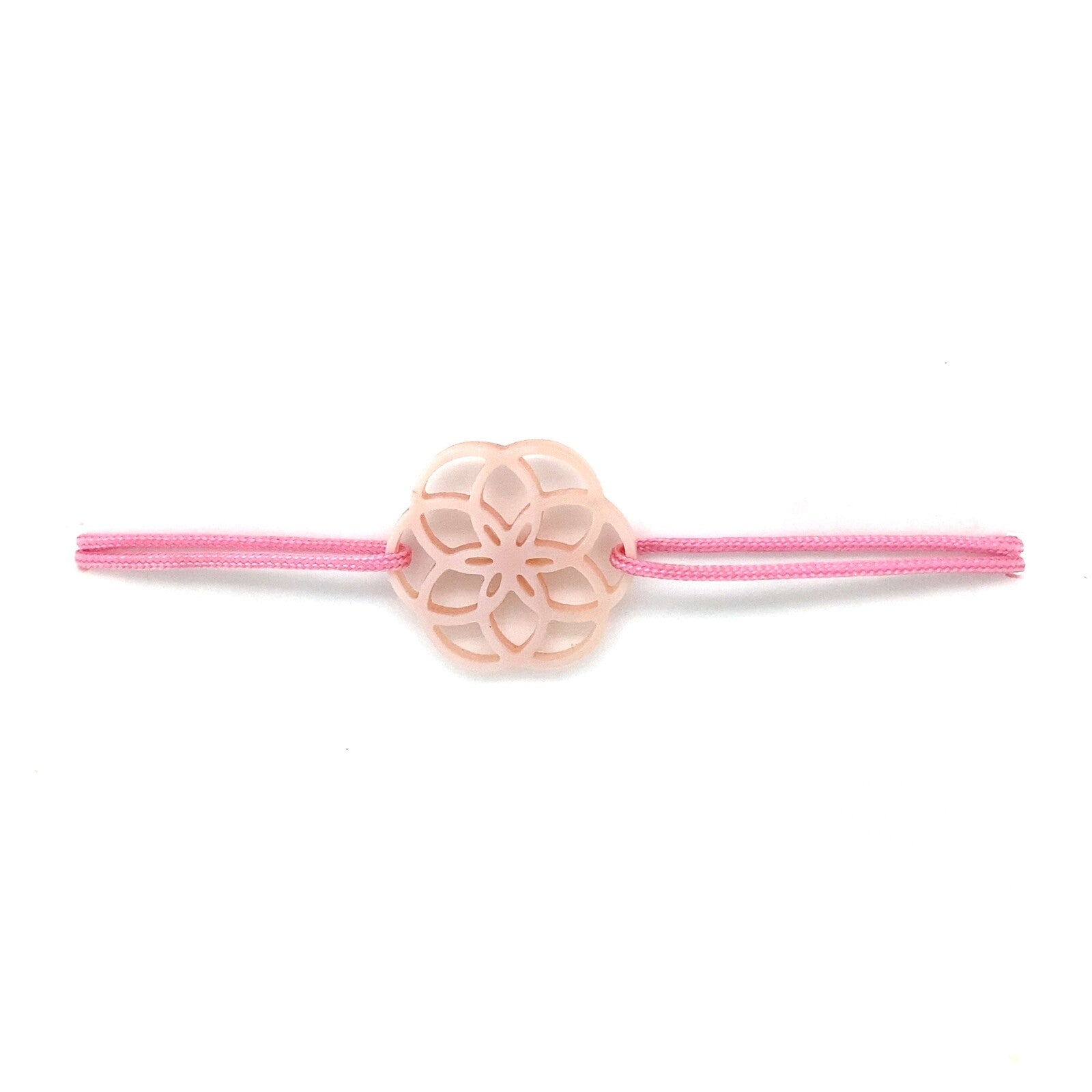 Bracelet Ilargia Stèle de Xabier en Nacre Rose sur Cordon