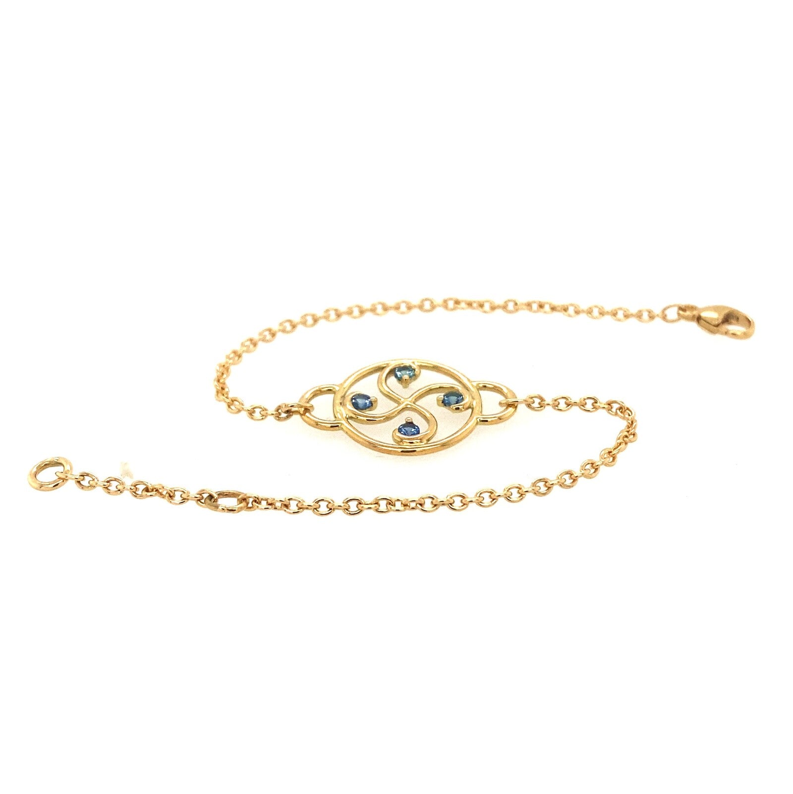 Bracelet Nahia Txiki Saphirs Bleu Or Jaune