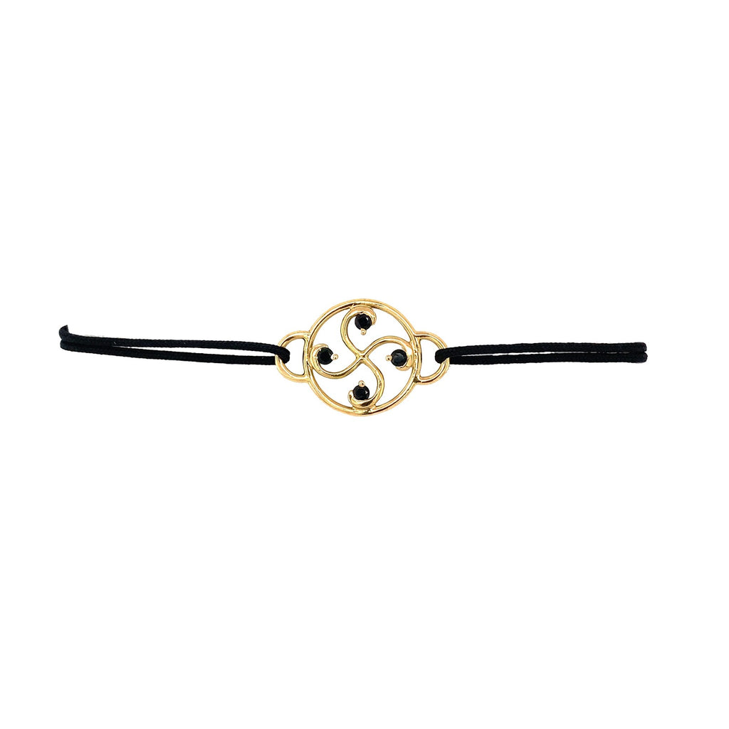 Bracelet Nahia Txiki Spinel Noir et Or Jaune