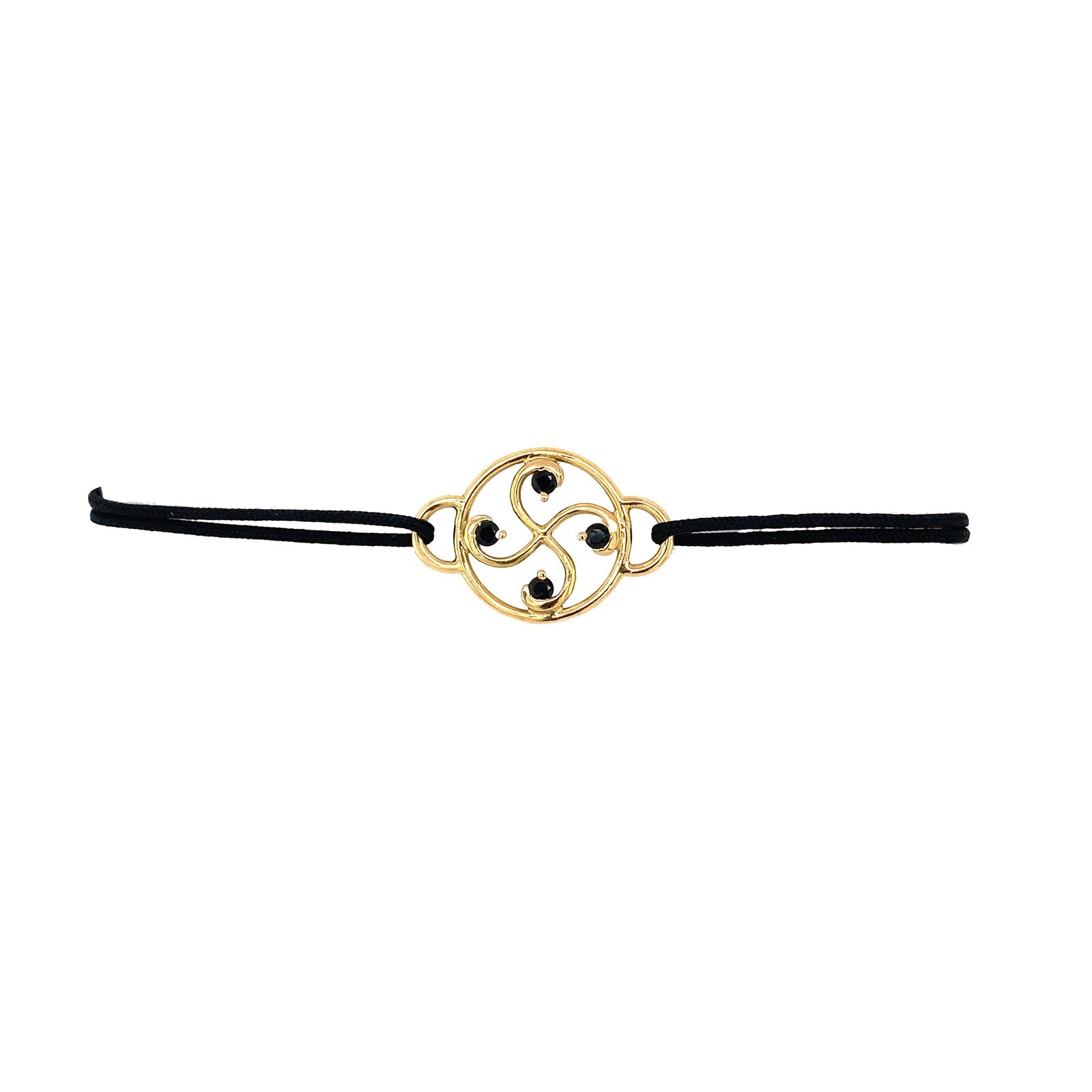 Bracelet Nahia Txiki Spinel Noir et Or Jaune