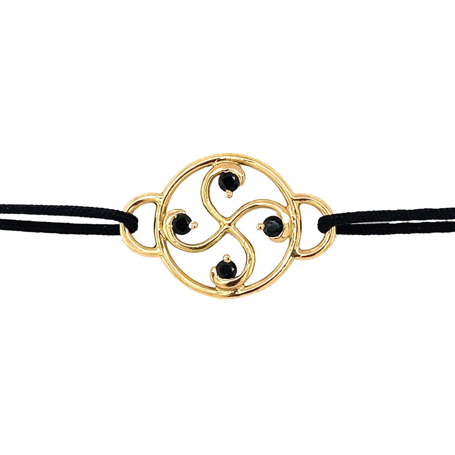 Bracelet Nahia Txiki Spinel Noir et Or Jaune