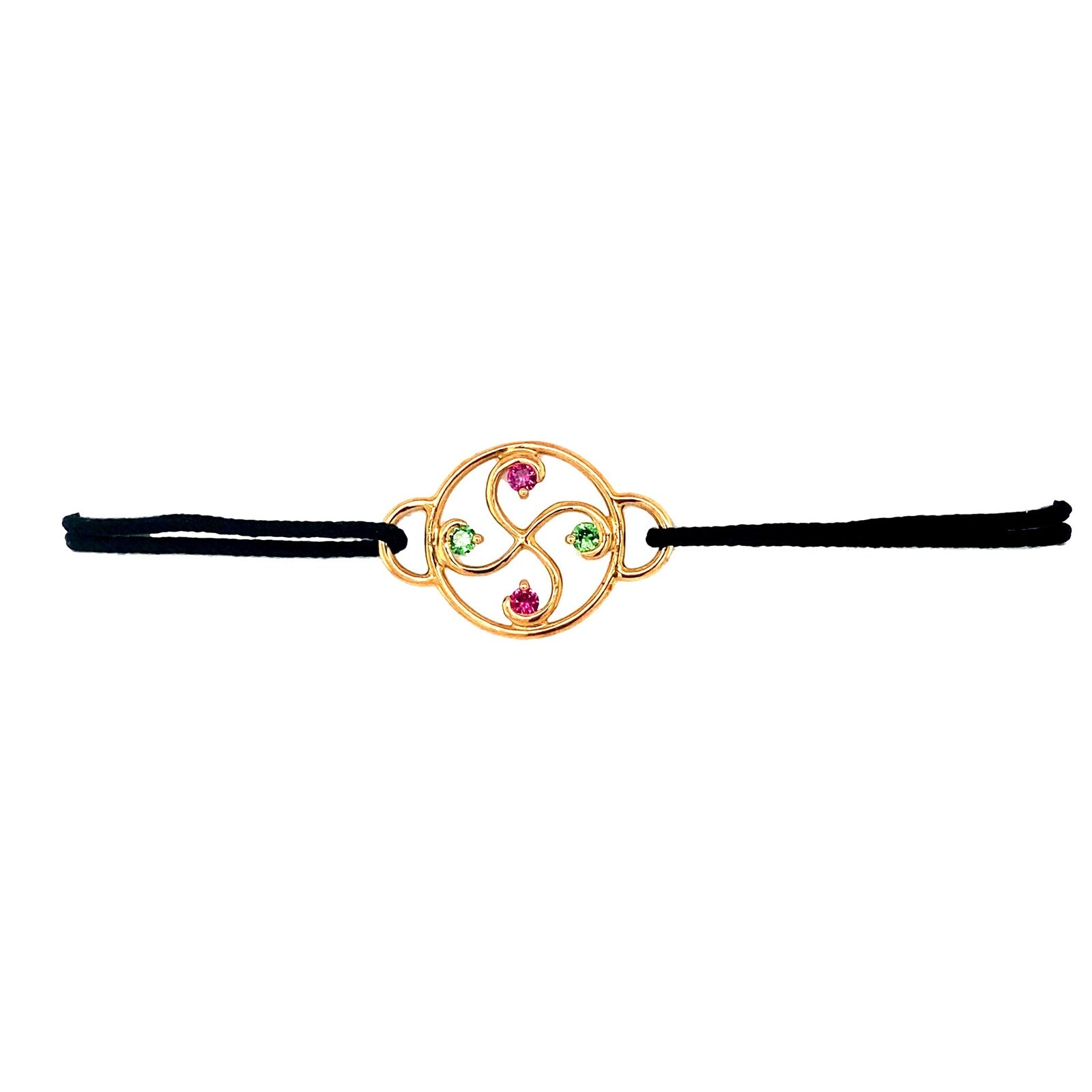Bracelet Nahia Txiki Rubis, Tsavorites et Or Jaune