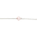 Bracelet Ilargia Txiki Chaine Réglable et Lauburu en Nacre rose
