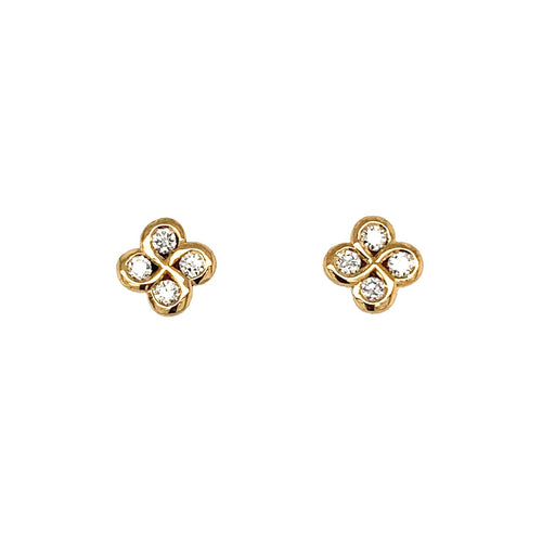 Boucles D'oreilles Alaia Diamants Or Jaune Systeme Alpa
