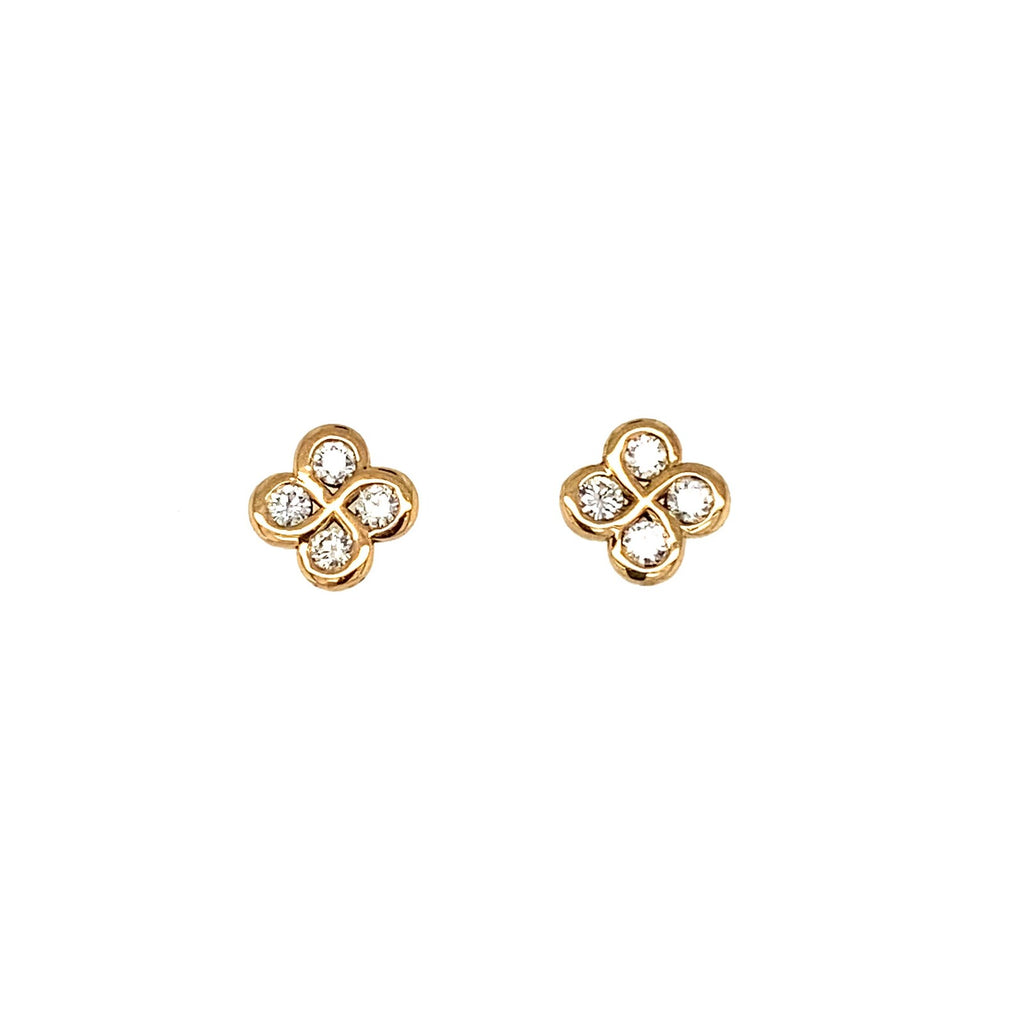 Boucles D'oreilles Alaia Diamants Or Jaune Systeme Alpa
