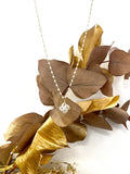 Collier Izarra Argent Plaqué Or Jaune Nacre Blanche Laque Blanche