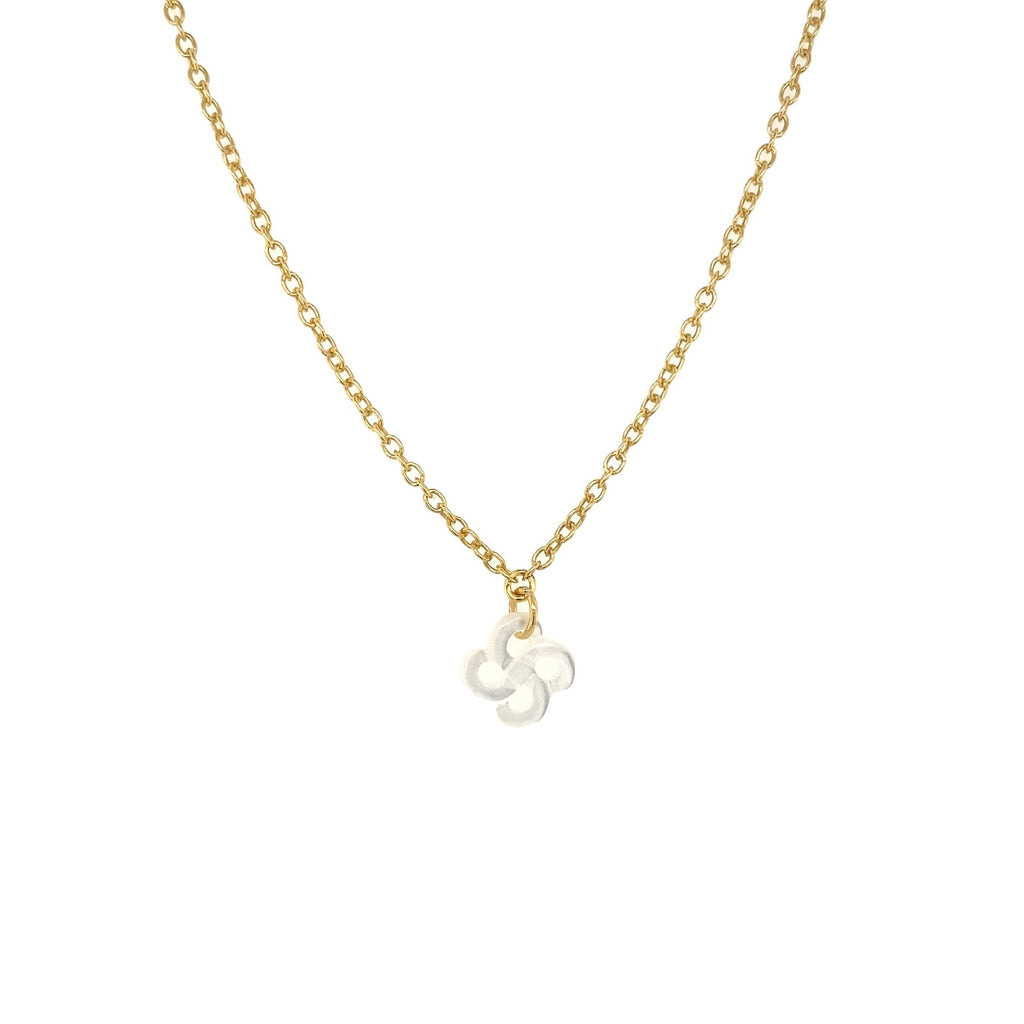 Collier Ilargia Argent Plaqué Or Jaune Nacre Blanche