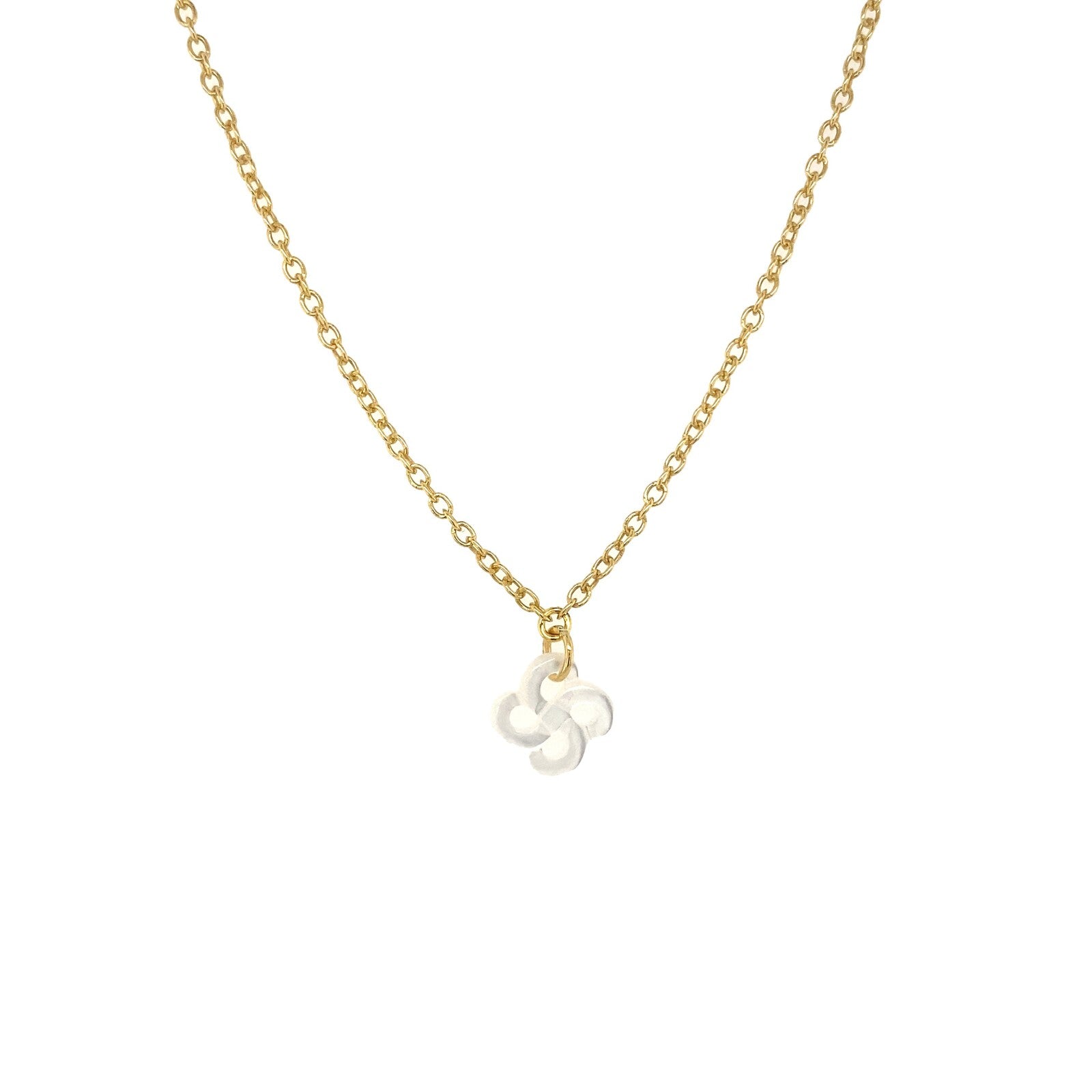 Collier Ilargia Argent Plaqué Or Jaune Nacre Blanche