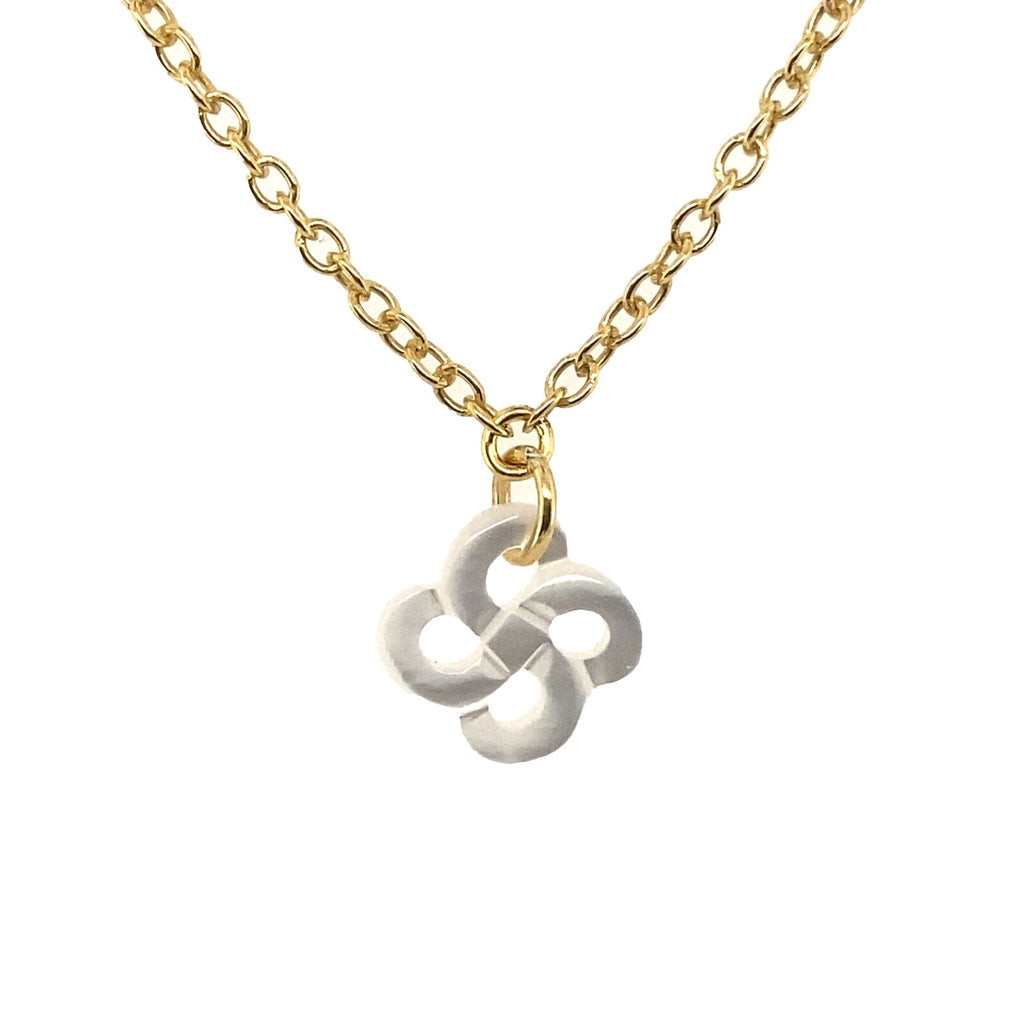 Collier Ilargia Argent Plaqué Or Jaune Nacre Blanche