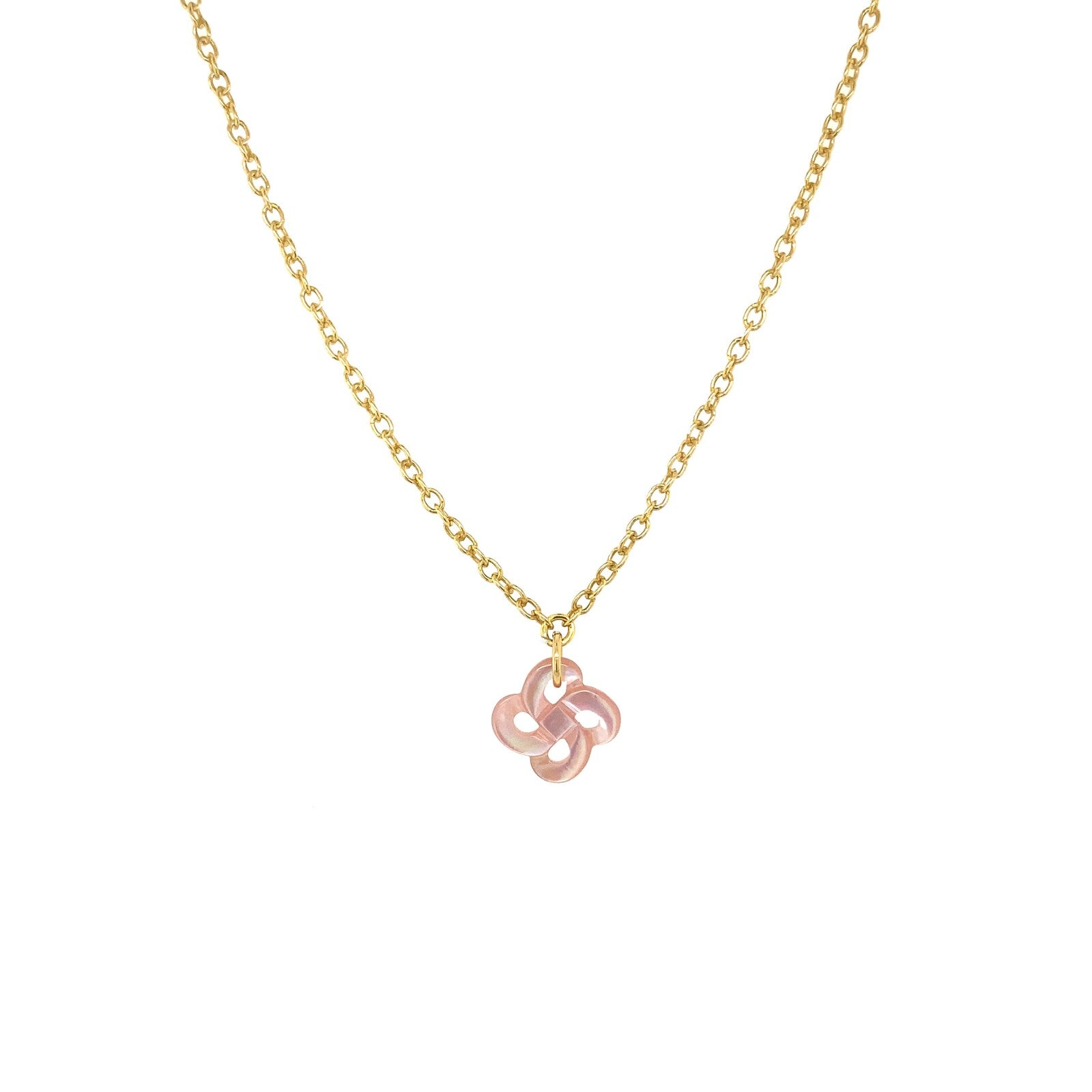 Collier Ilargia Argent Plaqué Or Jaune Nacre Rose