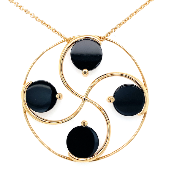Pendentif Nahia Handia Onyx Or Rose