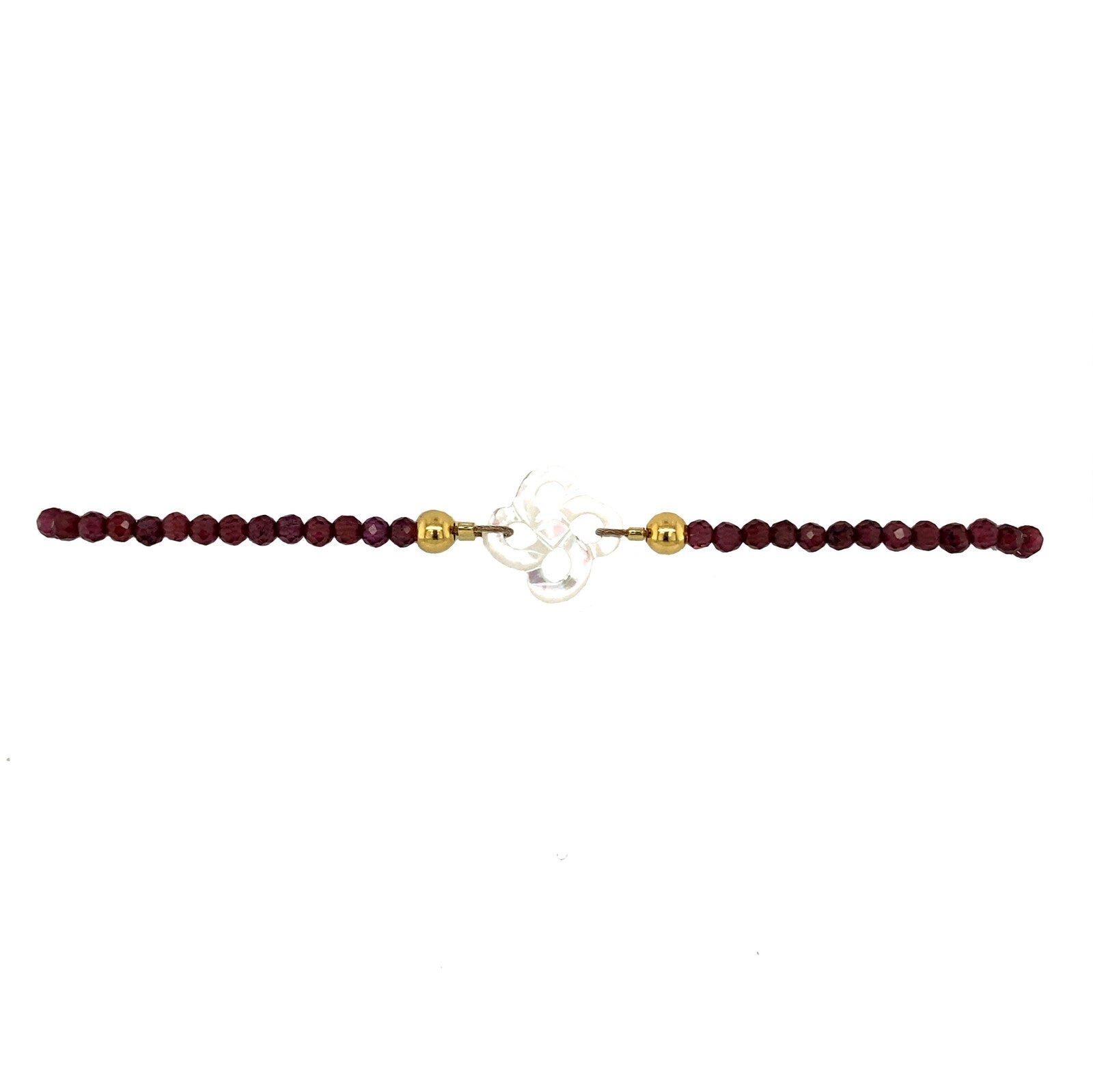 Bracelet Ilargia Grenat et Nacre Blanche