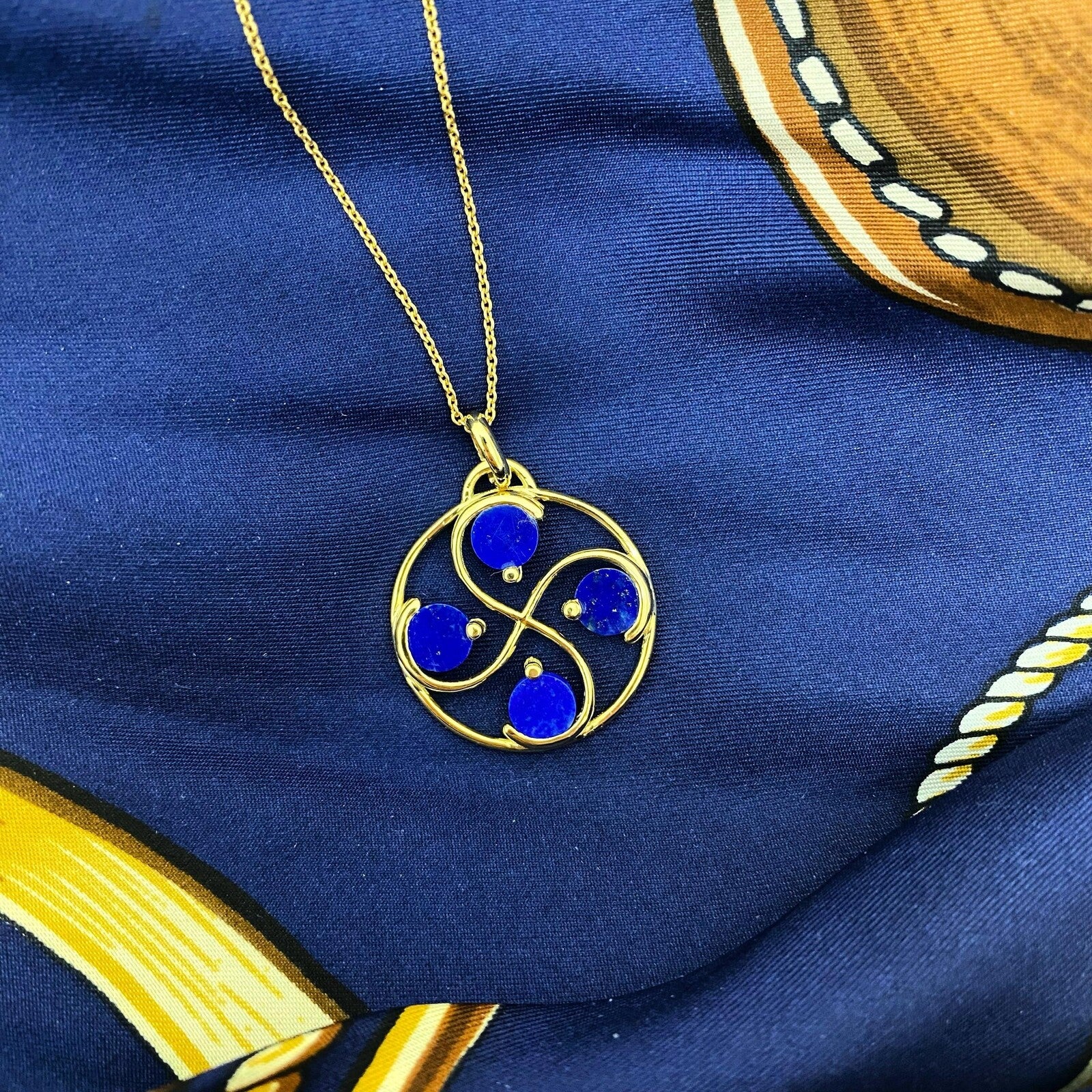 Pendentif Nahia Lapis Lazuli Or Jaune