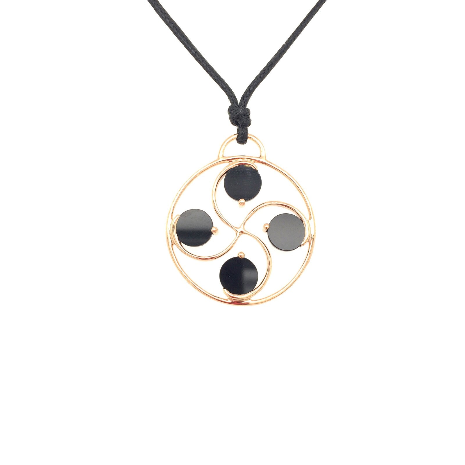 Pendentif Nahia Onyx Or Rose