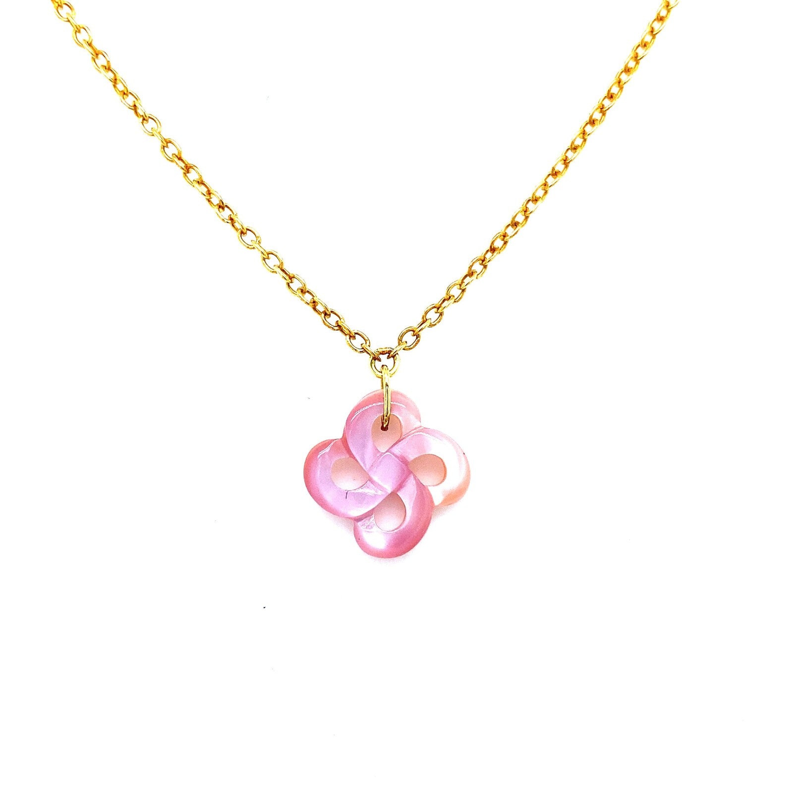 Collier Ilargia Argent Plaqué or jaune Nacre Rose