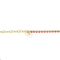 Bracelet de cheville Izarra Argent Plaqué Or Jaune Lauburu Ttiki Nacre Blanche Laque Rouge Etoile
