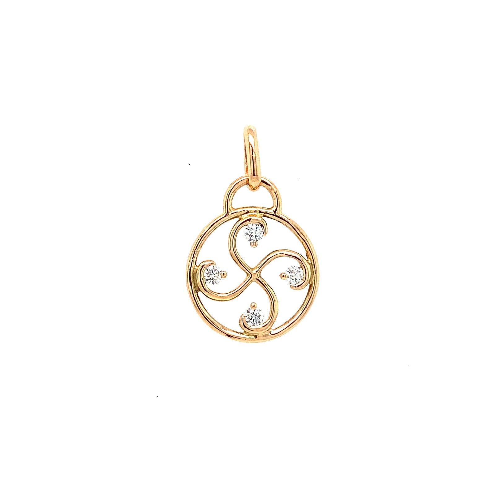 Pendentif Nahia Txiki Diamants Or Rose