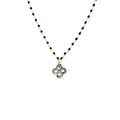 Collier Izarra Argent Plaqué Or Jaune Nacre Grise Laque Noire