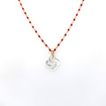 Collier Izarra Argent Plaqué Or Jaune Nacre Blanche Laque Rouge