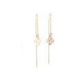 Ilargia Chainettes Argent Plaqué Or Jaune Lauburu Ttiki Nacre Rose