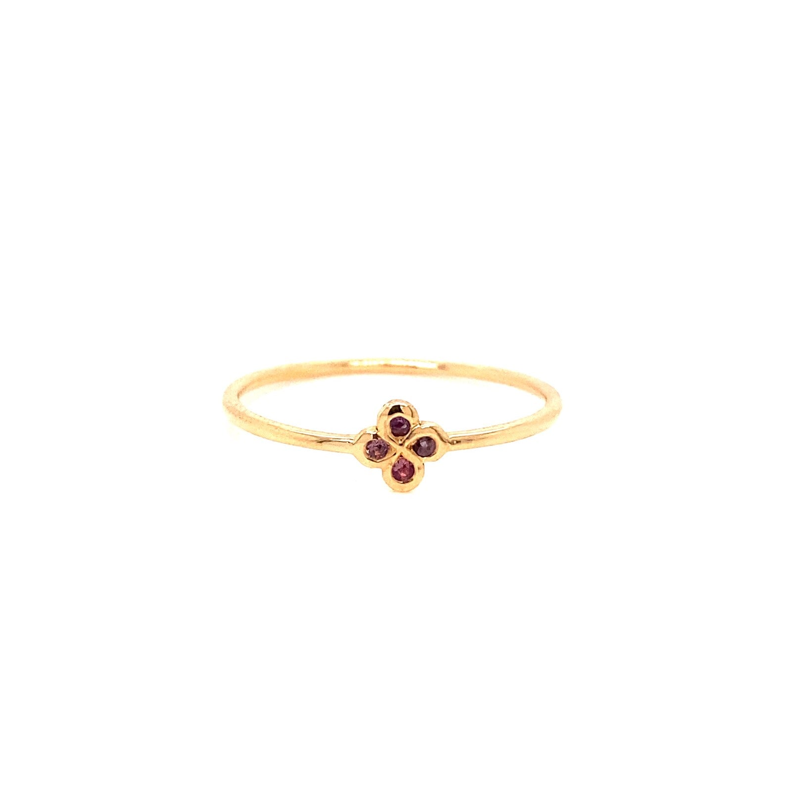 Bague Alaia Txiki Saphir Rose sans cercle Or Rose