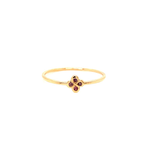 Bague Alaia Txiki Saphir Rose sans cercle Or Rose