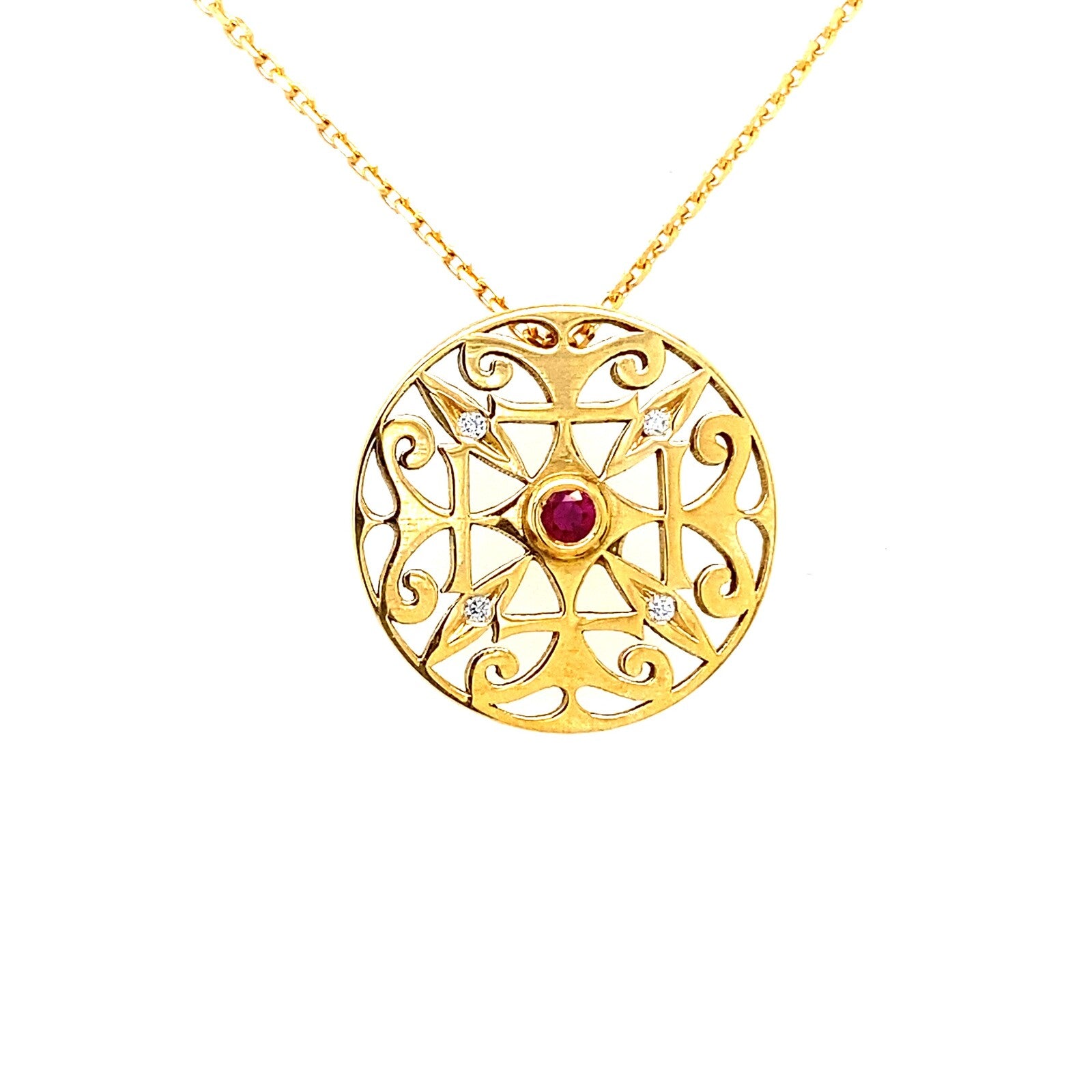 Collier 1644 Diamant et Rubis Or Jaune