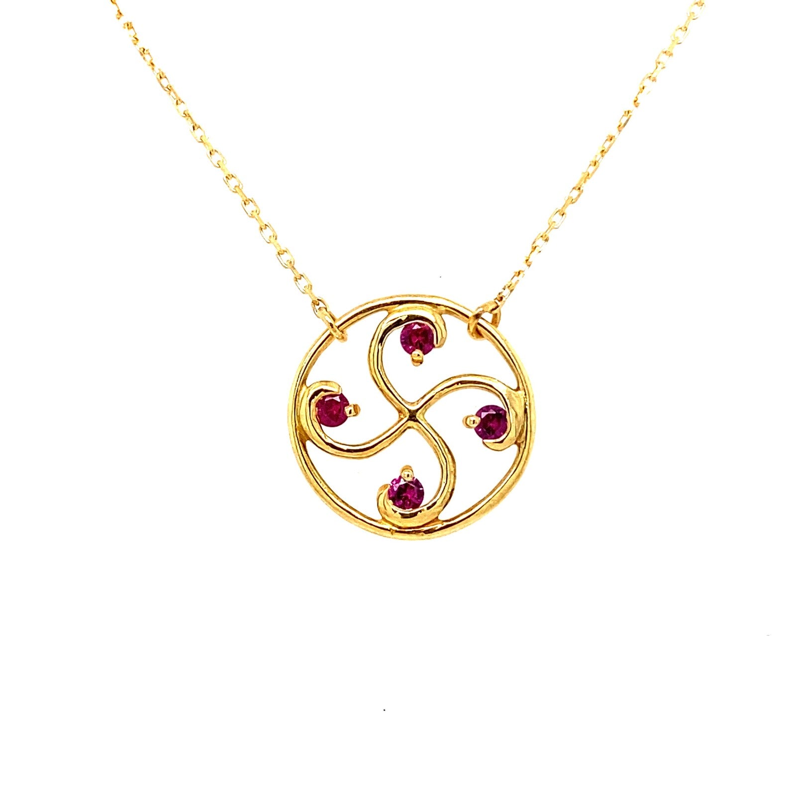 Collier Nahia Txiki Rubis Or Jaune