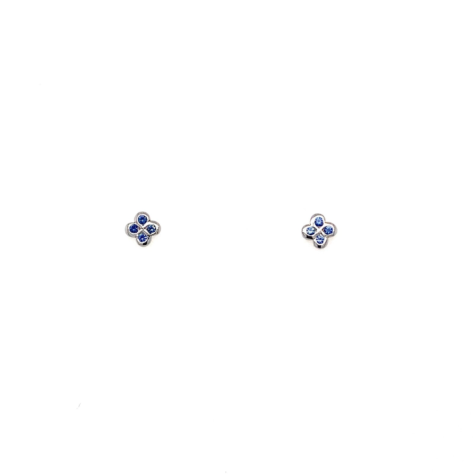 Boucles d'oreilles Alaia Txiki Saphir Or Blanc