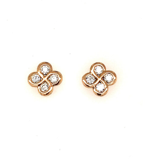 Boucles d'oreilles Alaia Diamant Or Rose