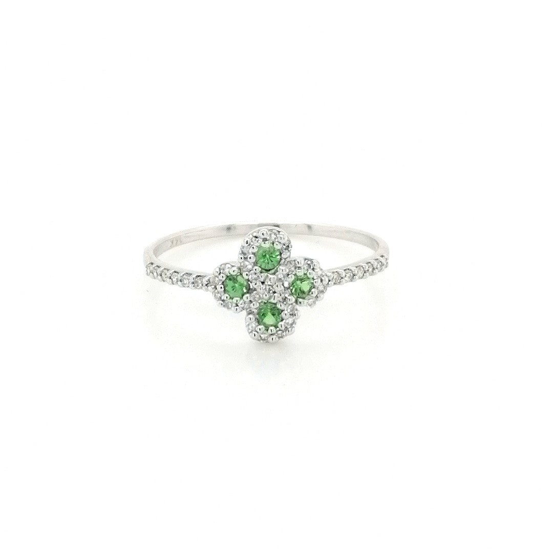 Bague Argia Txiki Diamants et Tsavorites Or Blanc